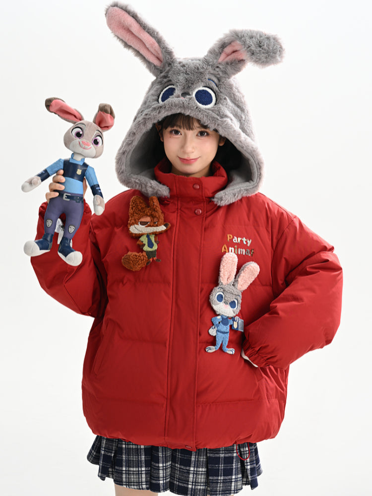 Judy & Nick Zootopia Down Jacket with Detachable Hood-ntbhshop