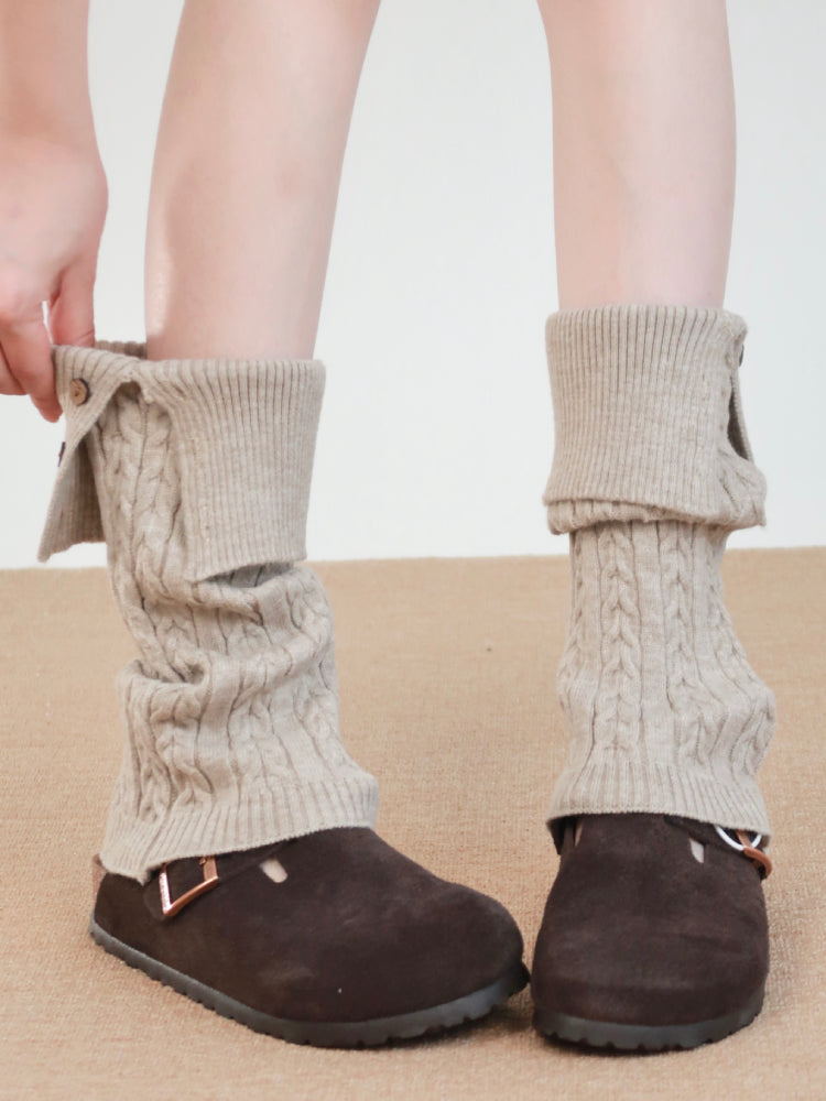 Sweater Collar Button Leg Warmers-ntbhshop