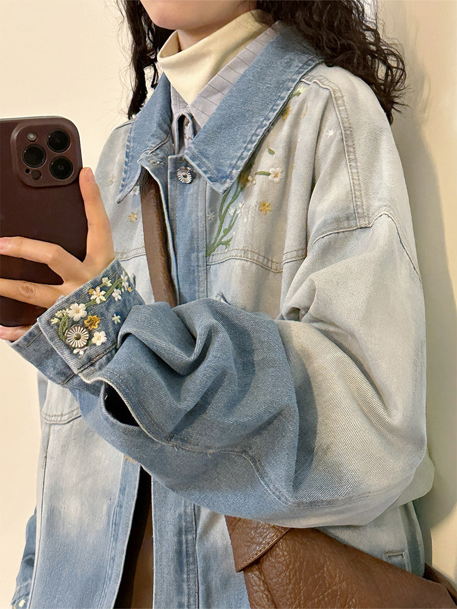 Bloom Dust Denim Jacket-Outerwear-ntbhshop