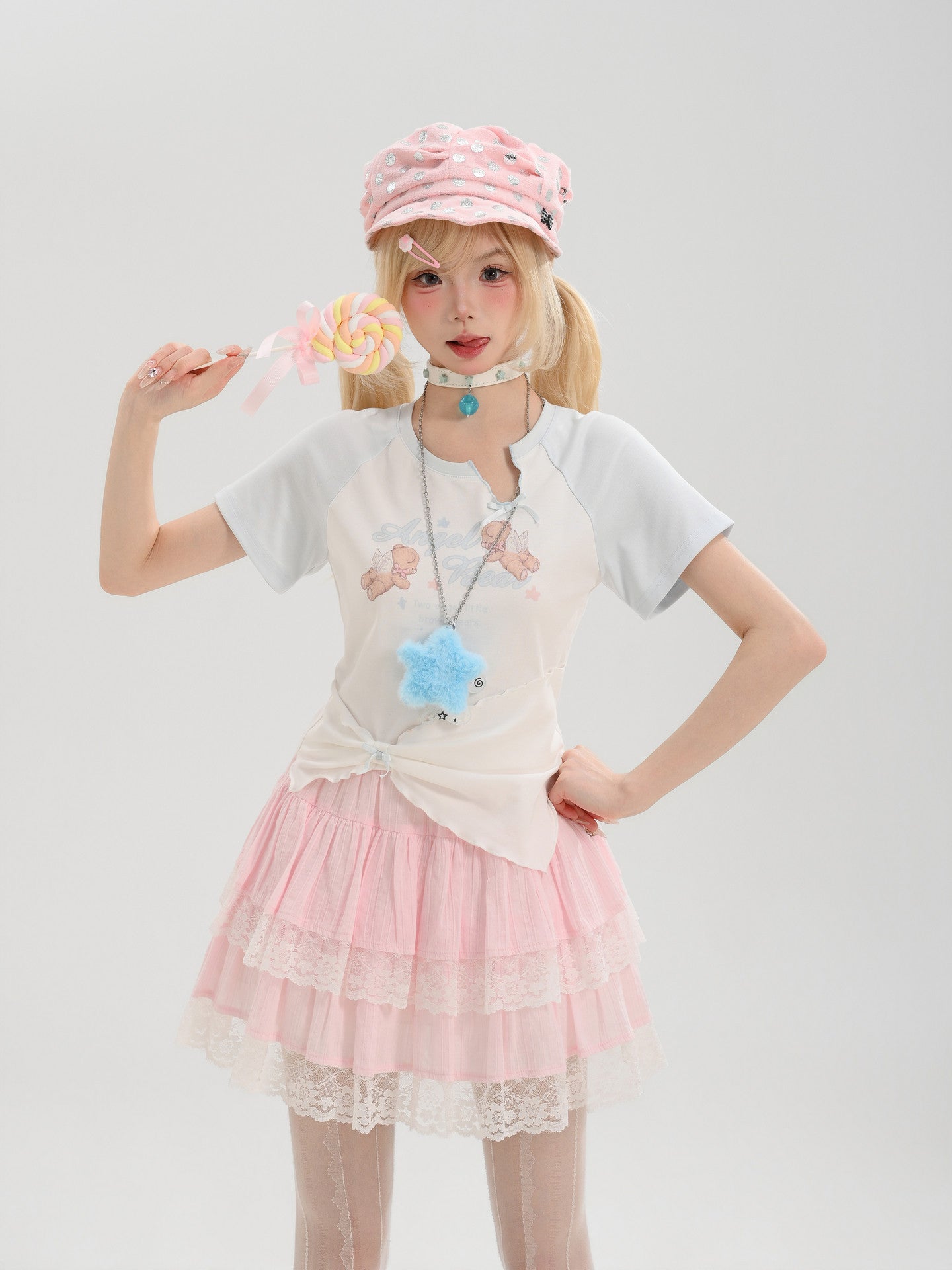 Angel Bear Twist Tees-Tops-ntbhshop