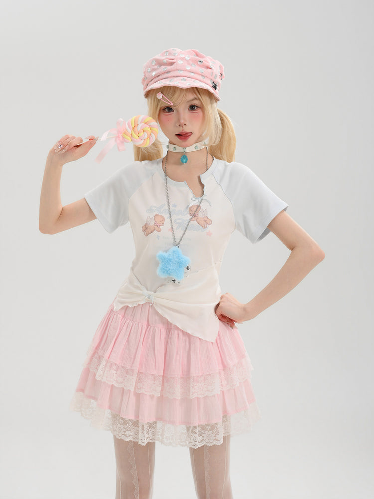 Angel Bear Twist Tees-Tops-ntbhshop