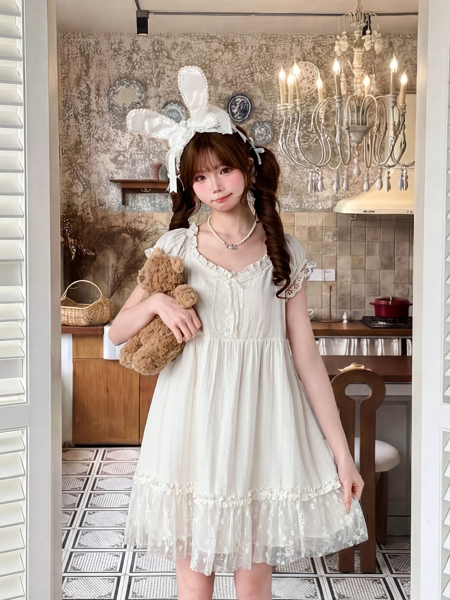 Lace Whisper Babydoll Dress-Dresses-ntbhshop