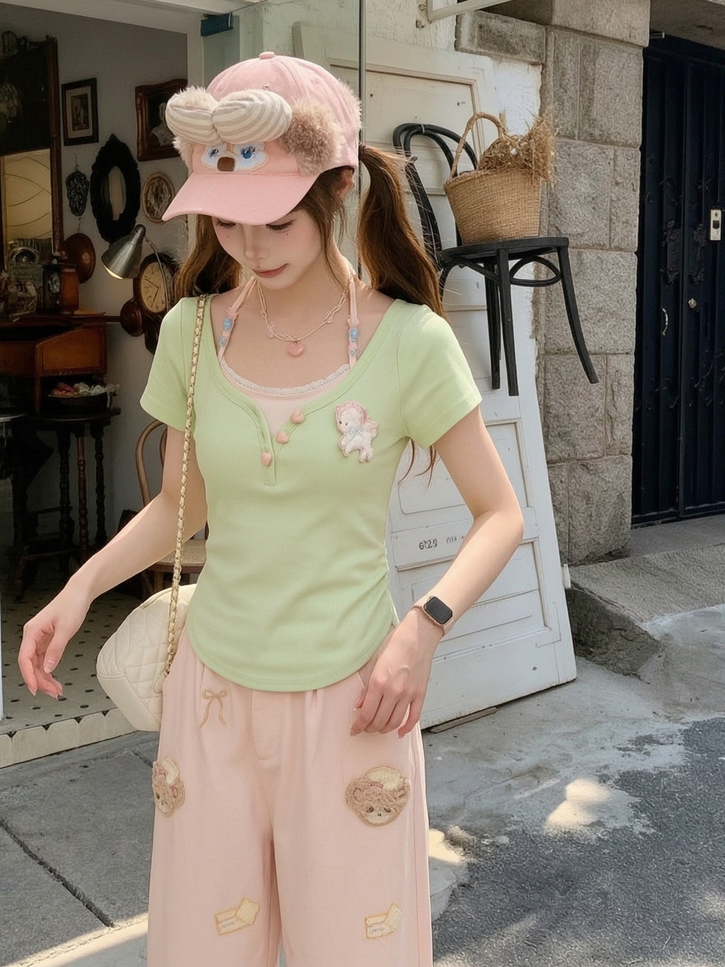 Matcha Berry Henley Top-Tops-ntbhshop