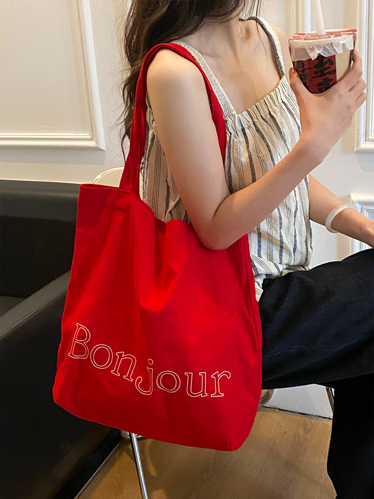 Bonjour Belle Canvas & Denim Tote Bags-ntbhshop