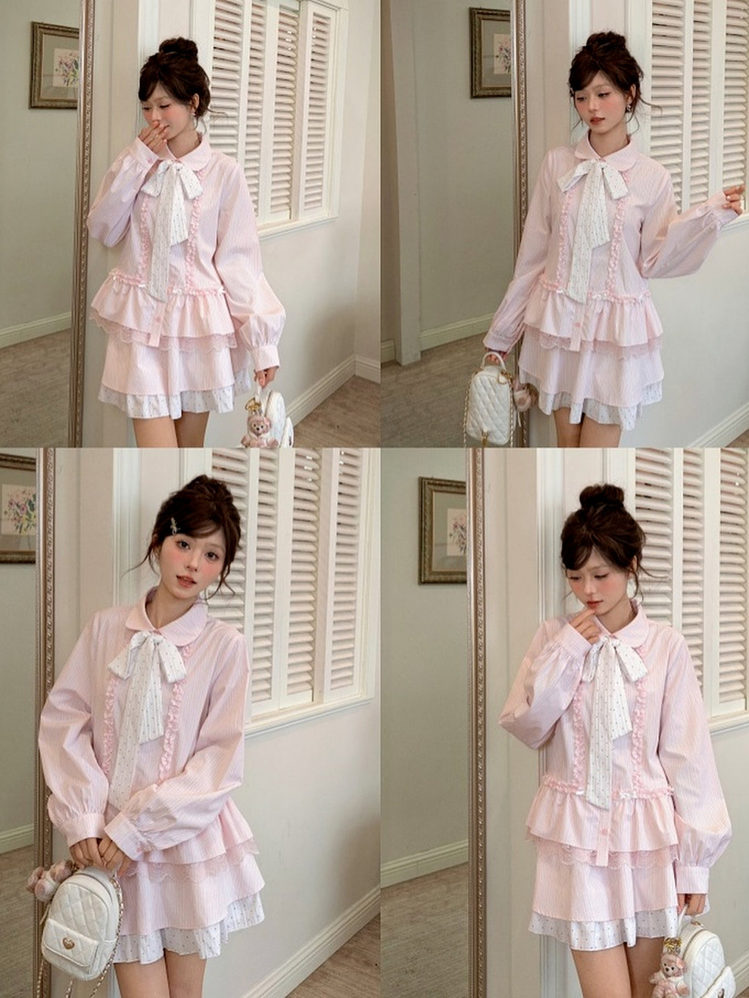 Berry Milk Lace Doll Blouse-Tops-ntbhshop