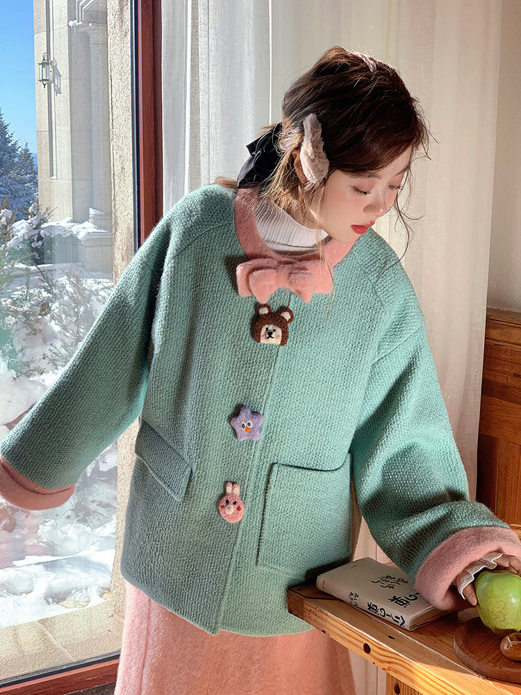 Dopamine Cloud Mint Coat & Blush Bud Skirt-ntbhshop