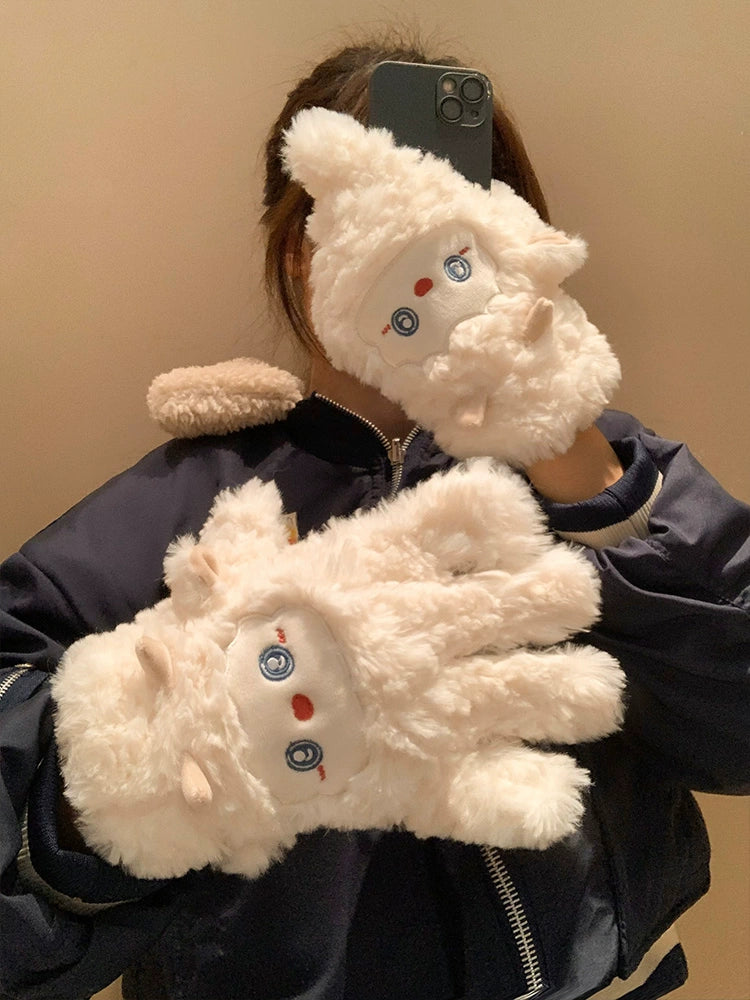 Sheep Cloud Cozy Plush Gloves-ntbhshop