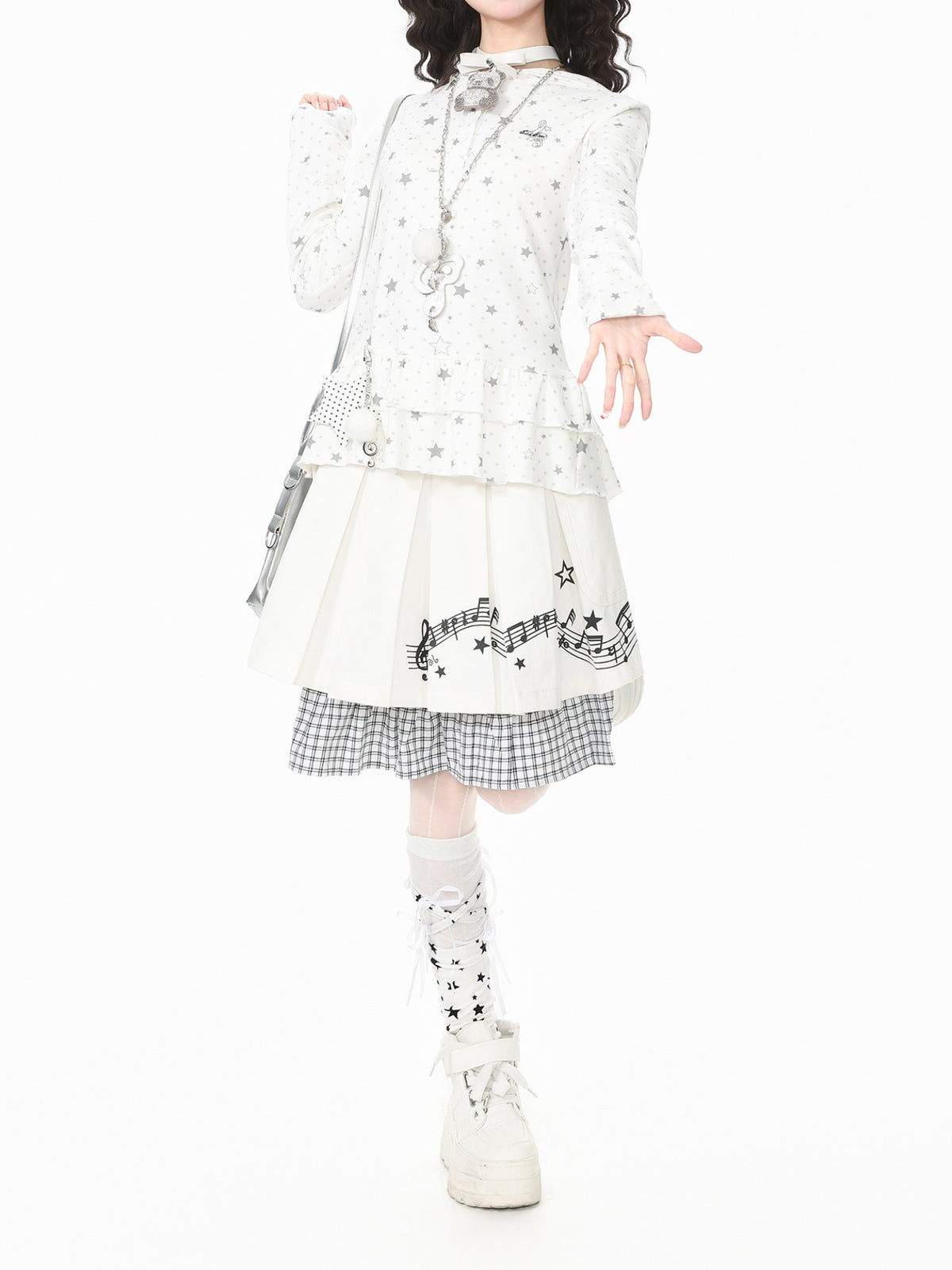 Starlit Dots Peplum Hoodies-Outerwear-ntbhshop
