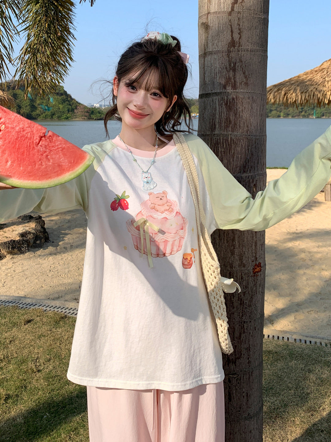 Strawberry Cupcake Raglan Tee-Tops-ntbhshop
