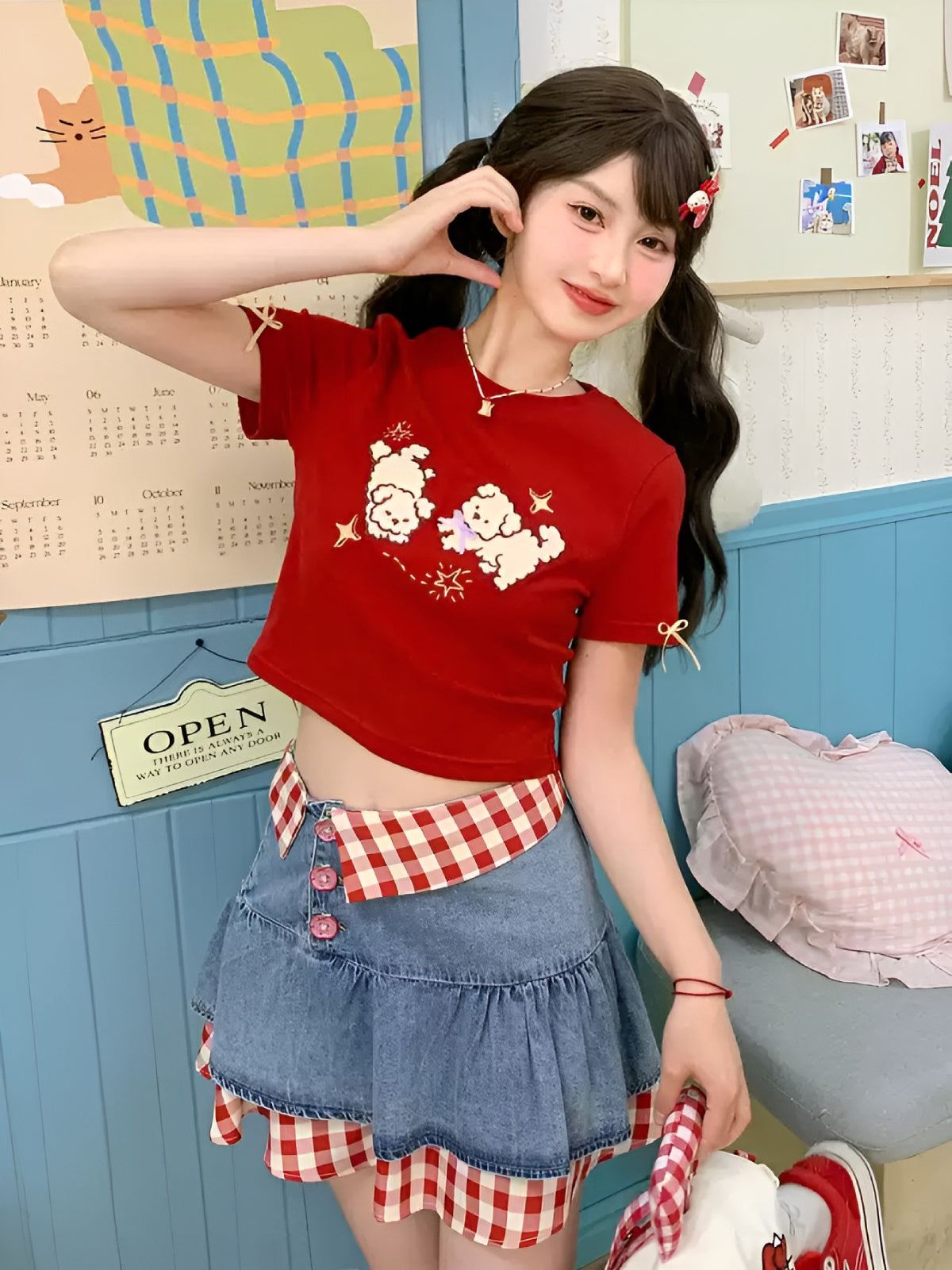 Cherry Puppy Crop Top-Tops-ntbhshop