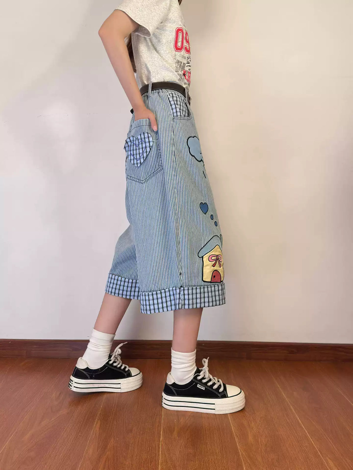 Bluebell Doodles Stripe Culottes-Bottoms-ntbhshop