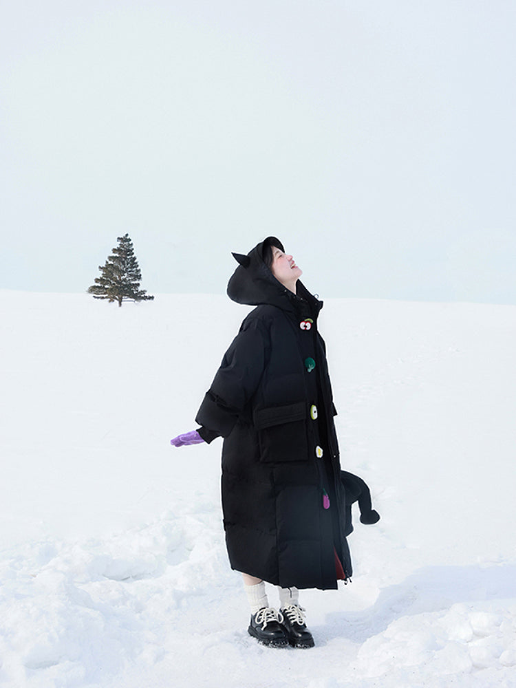 Black Devil & Fruit Puffer Coat-ntbhshop