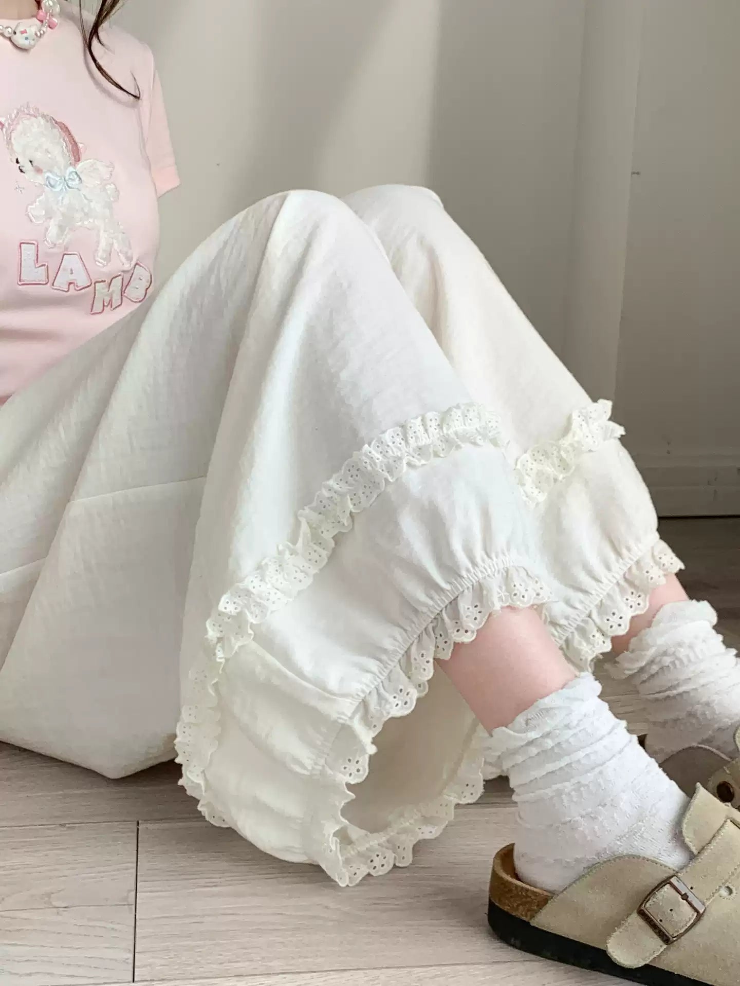 Cloud Lace Bloomers Pants-Bottoms-ntbhshop