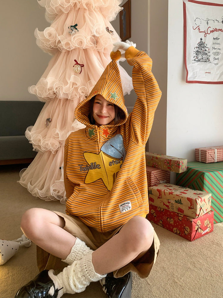 Twinkle Star Whimsy Hooded Jacket-Outerwear-ntbhshop