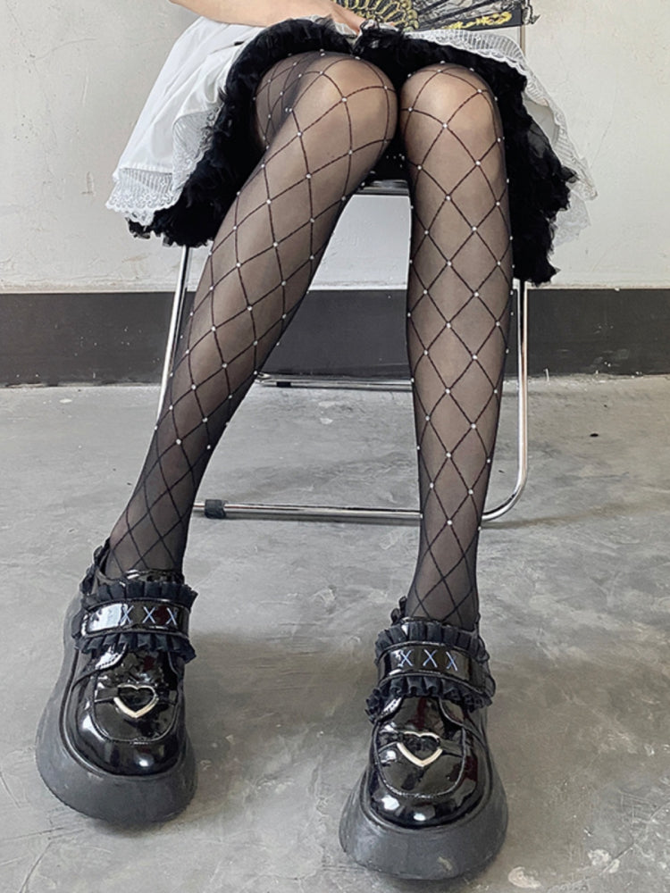 Crystal Lattice Glam Sheer Tights-ntbhshop