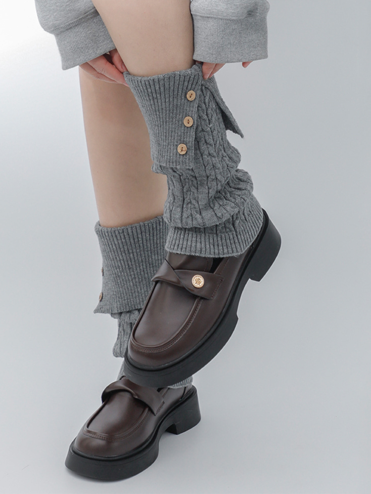 Sweater Collar Button Leg Warmers-ntbhshop