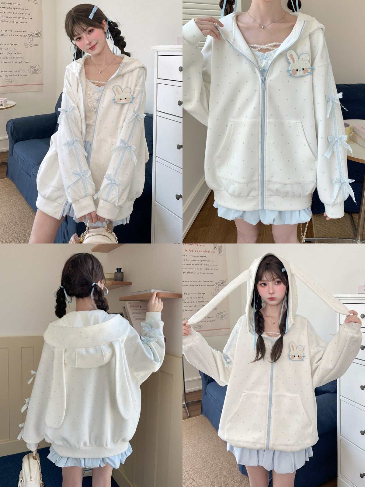 Bunny Wish Ear Jacket-Outerwear-ntbhshop