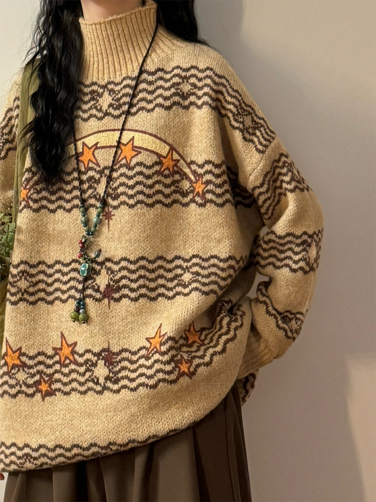 Starlit Voyager Turtleneck Knit Sweaters-ntbhshop