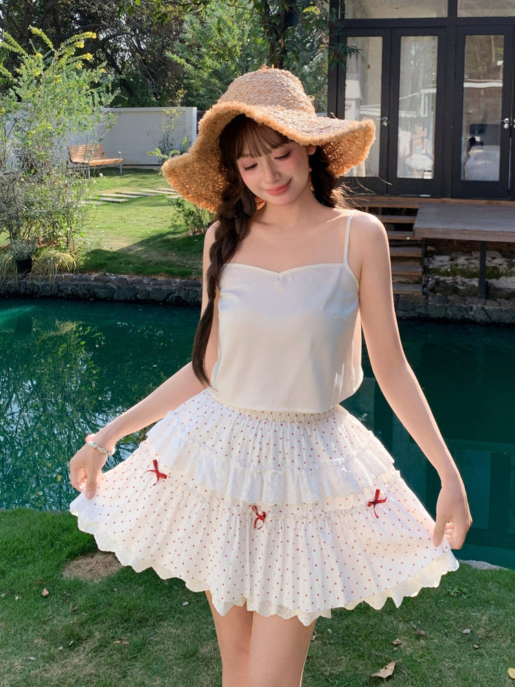 Cherry Dot Cake Skirt-Bottoms-ntbhshop