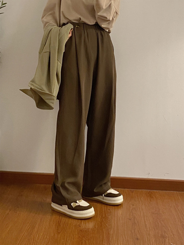 Falling Leaves Drape Pleated Pants-ntbhshop