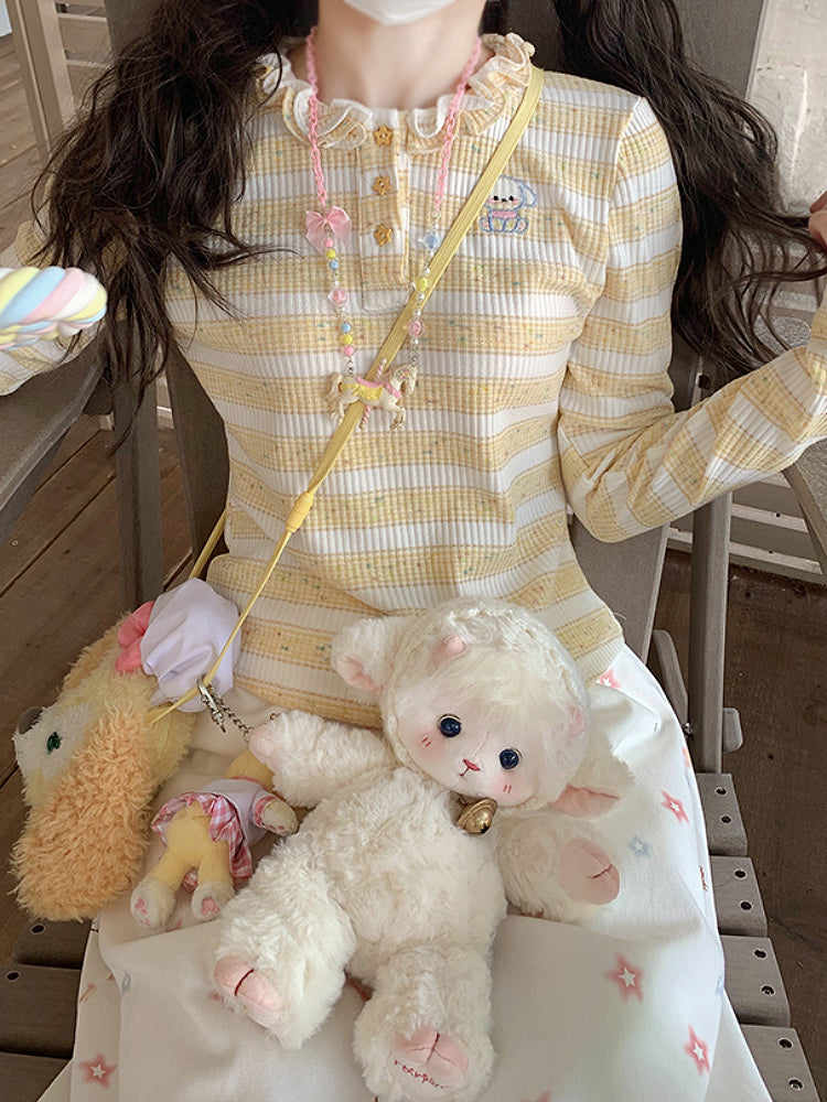 Sugar Pup Stripe Knit Tops-ntbhshop