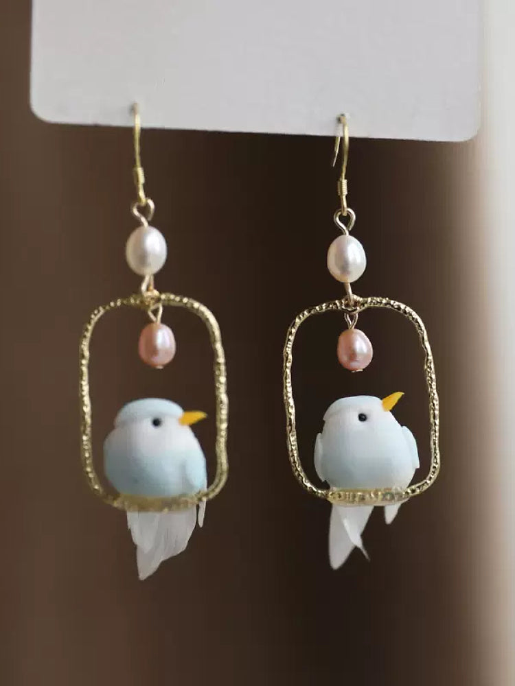 Tiny Tweet Bird Earrings & Clips-ntbhshop