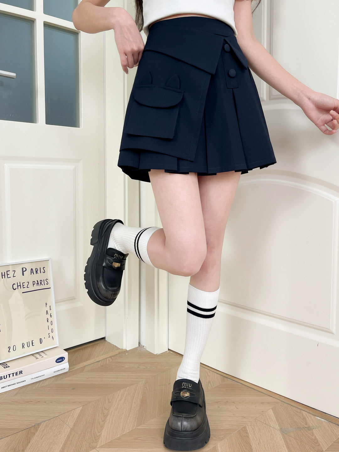 Sailor Kitty Club Pleated Skort-Bottoms-ntbhshop
