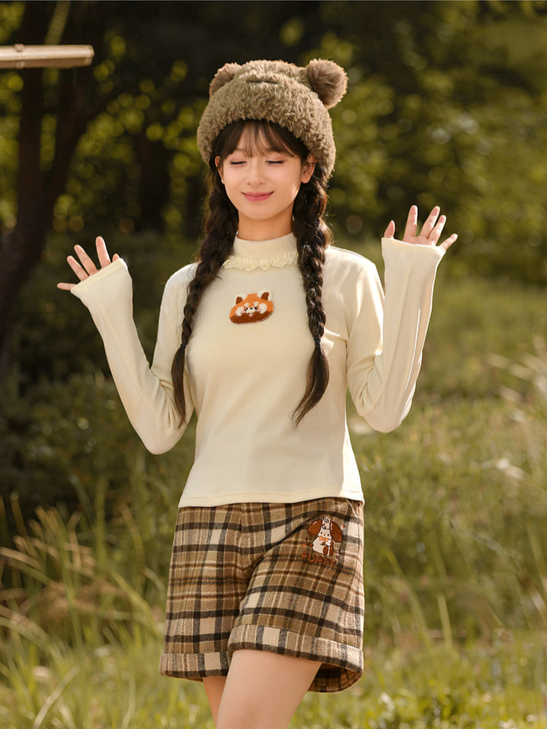 Little Animal Lace Base Turtlenecks-Tops-ntbhshop