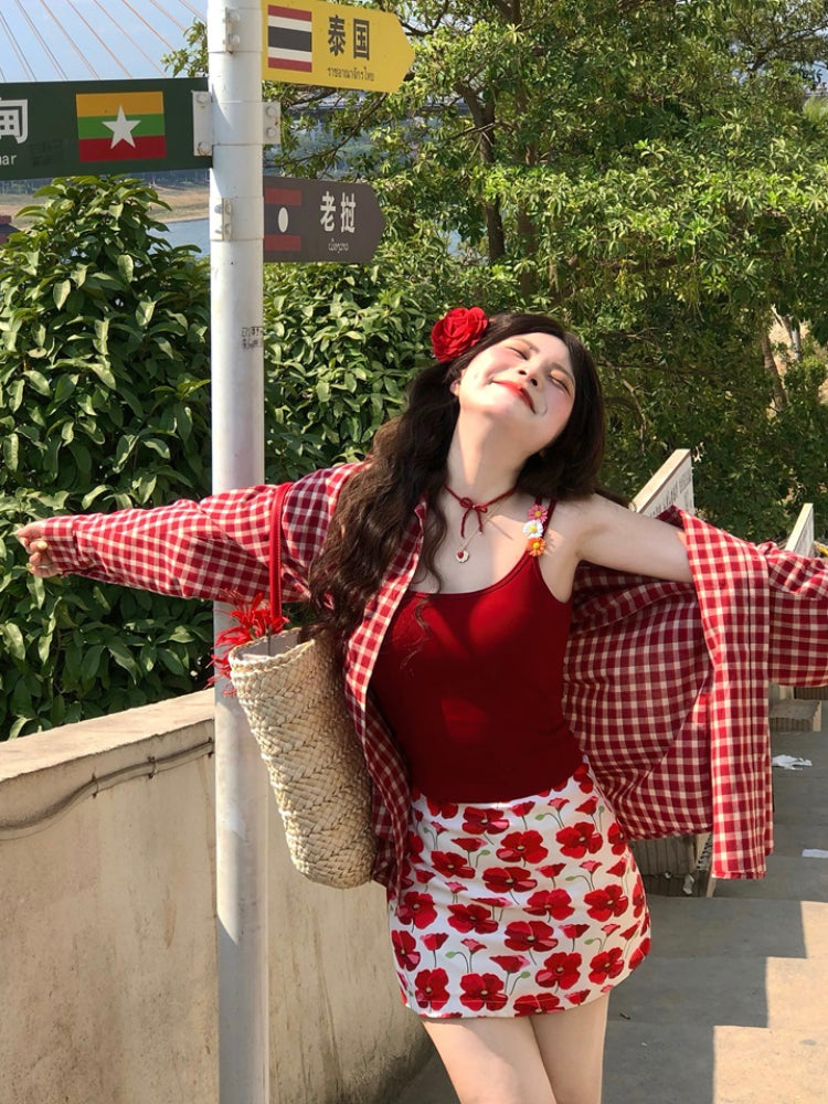 Rainbow Crush Oversize Check Shirts-ntbhshop