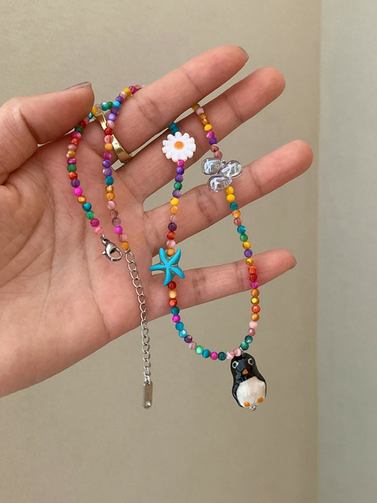 Dopamine Pop Beaded Clavicle Necklaces-ntbhshop