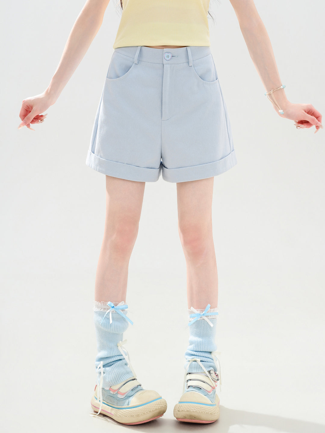 Cloud Cotton Button Shorts-Bottoms-ntbhshop