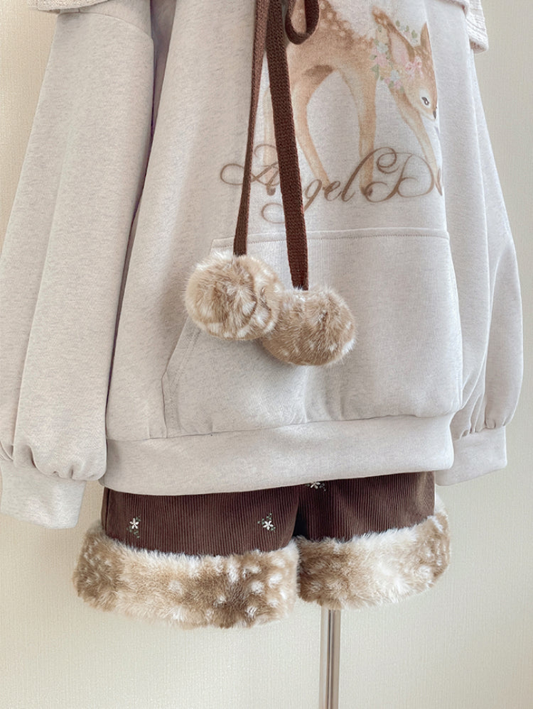 Angel Deer Corduroy Shorts-ntbhshop