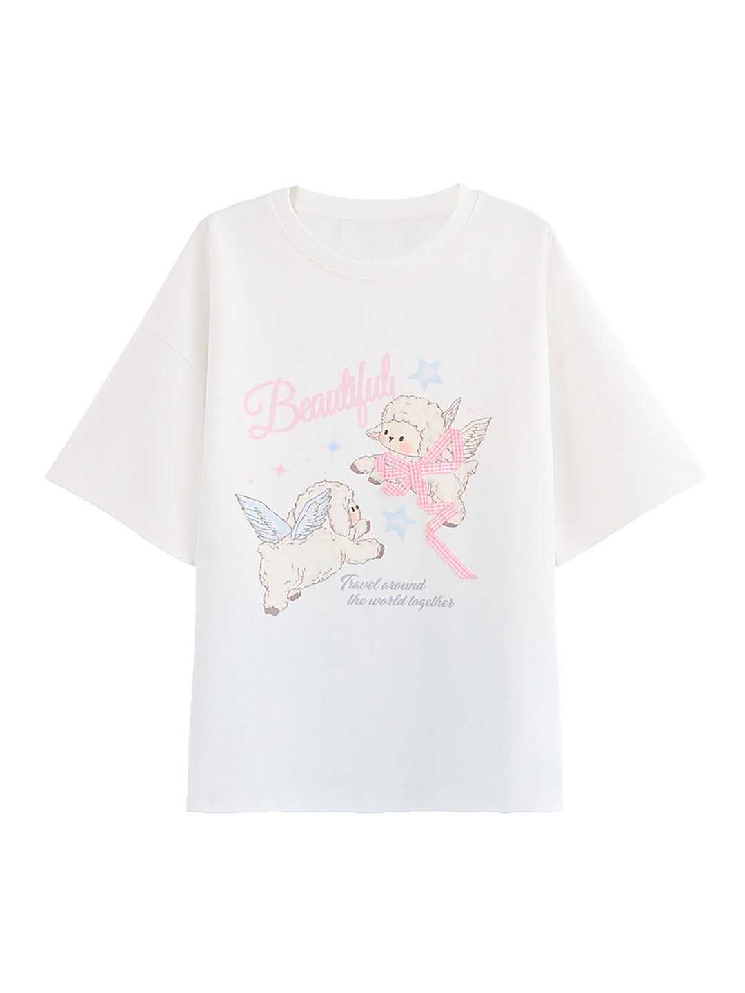 Angel Lamb Gradient Tees-Tops-ntbhshop