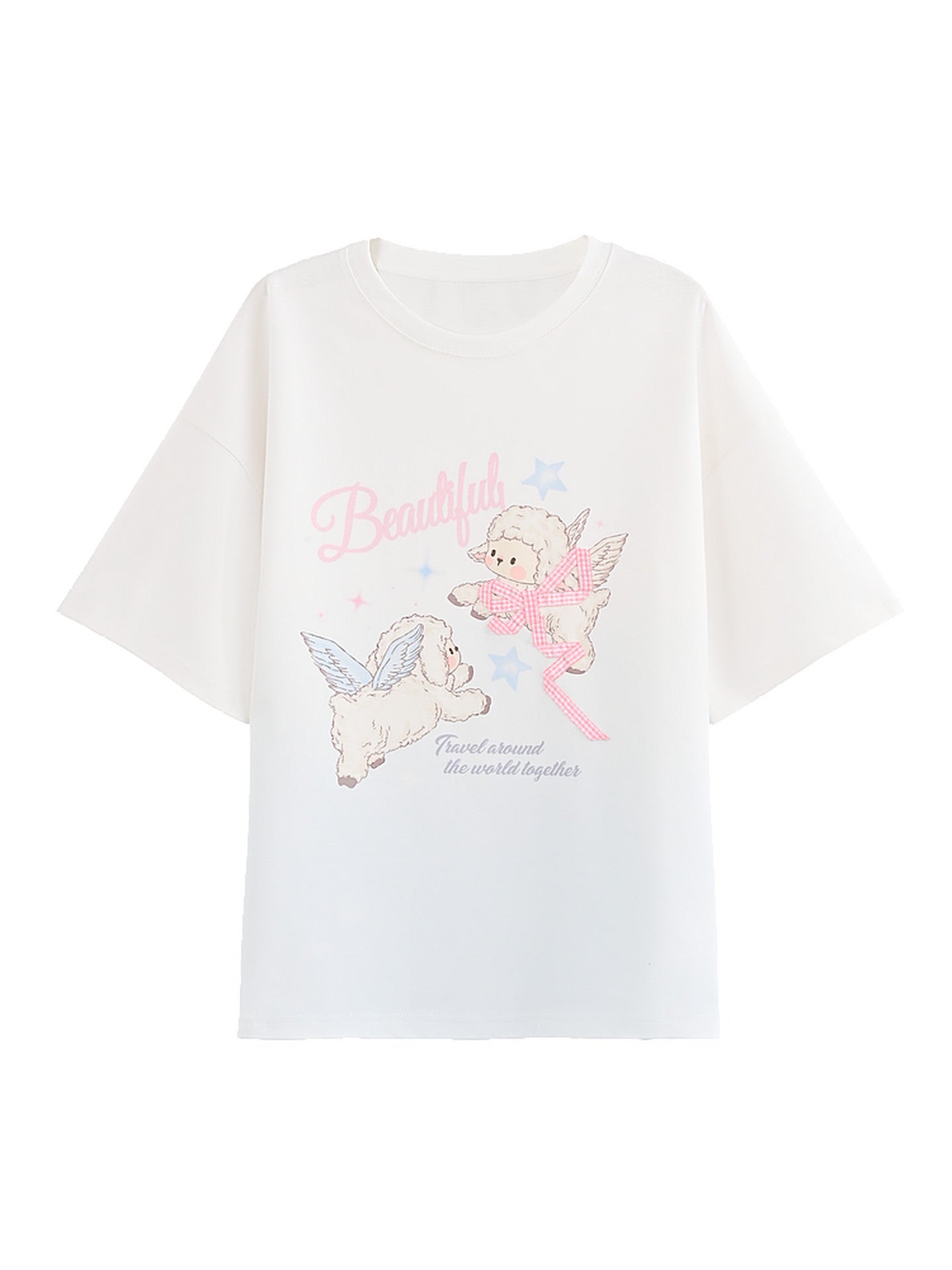 Angel Lamb Gradient Tees-Tops-ntbhshop