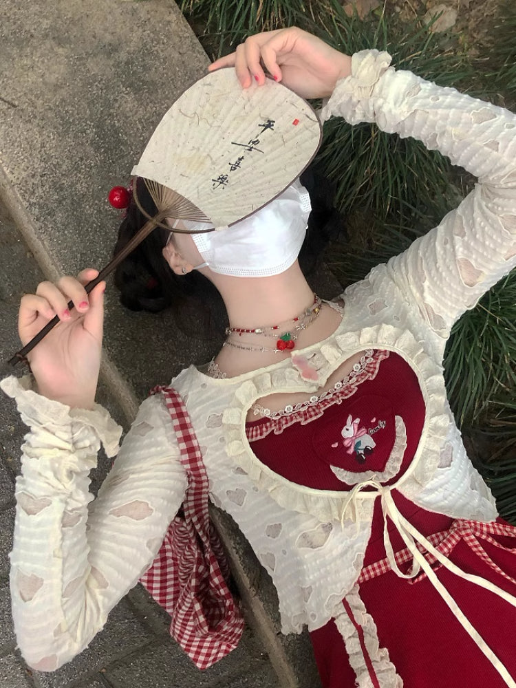 Heart Cut Sunscreen Crop Cardigan-ntbhshop