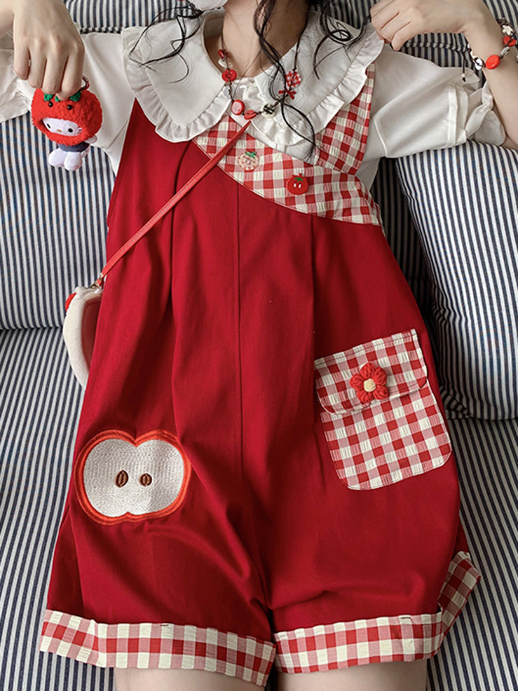 Whimsy Adventure Plaid Overall Shorts-ntbhshop