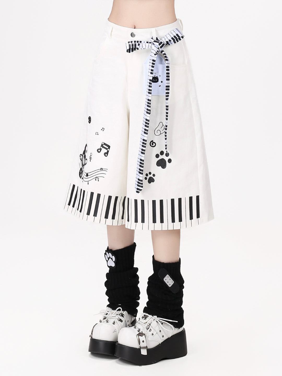 Piano Paws Culotte Shorts-Bottoms-ntbhshop