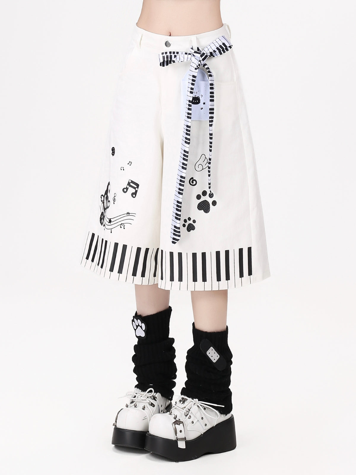 Piano Paws Culotte Shorts-Bottoms-ntbhshop