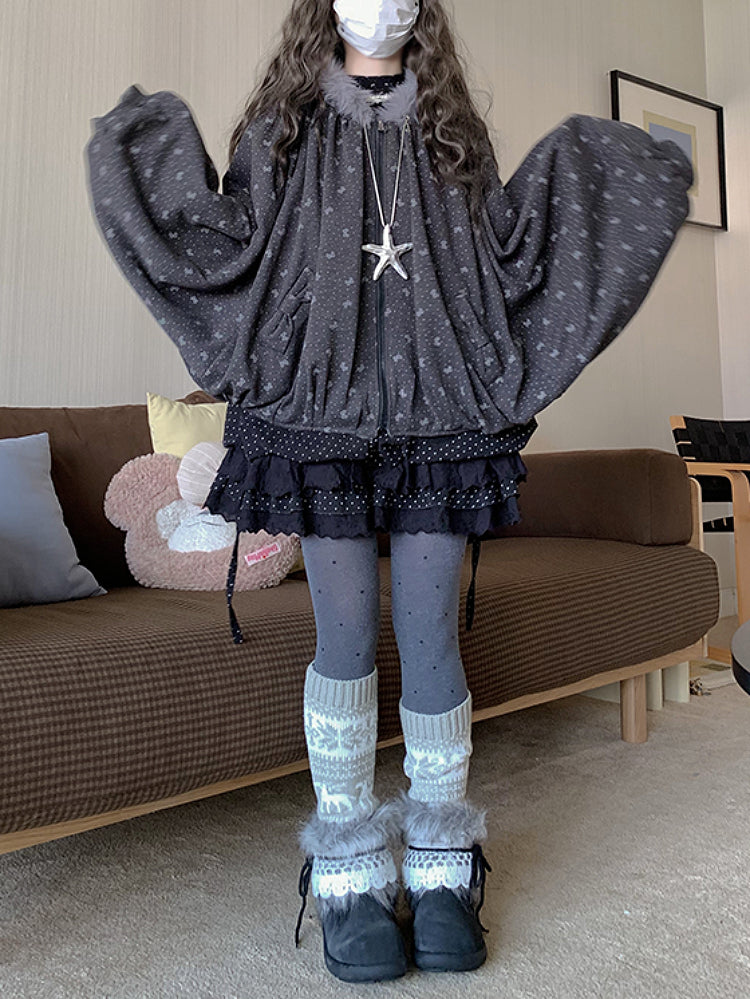 Midnight Polka Dream Puff Cape-ntbhshop