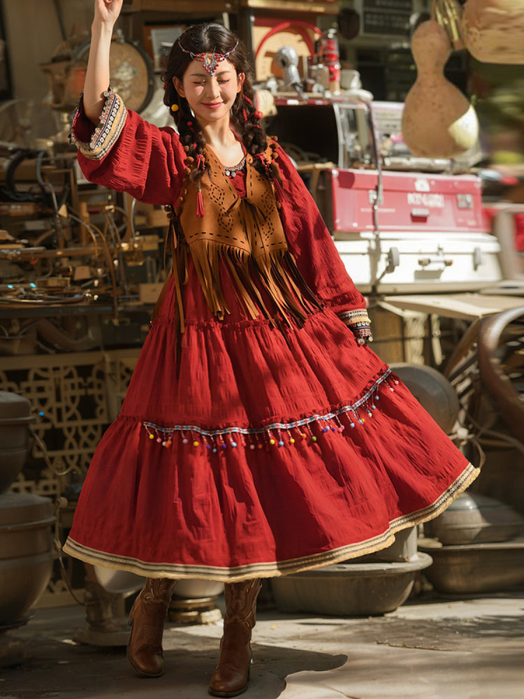 Desert Bloom Tassel Dress-ntbhshop