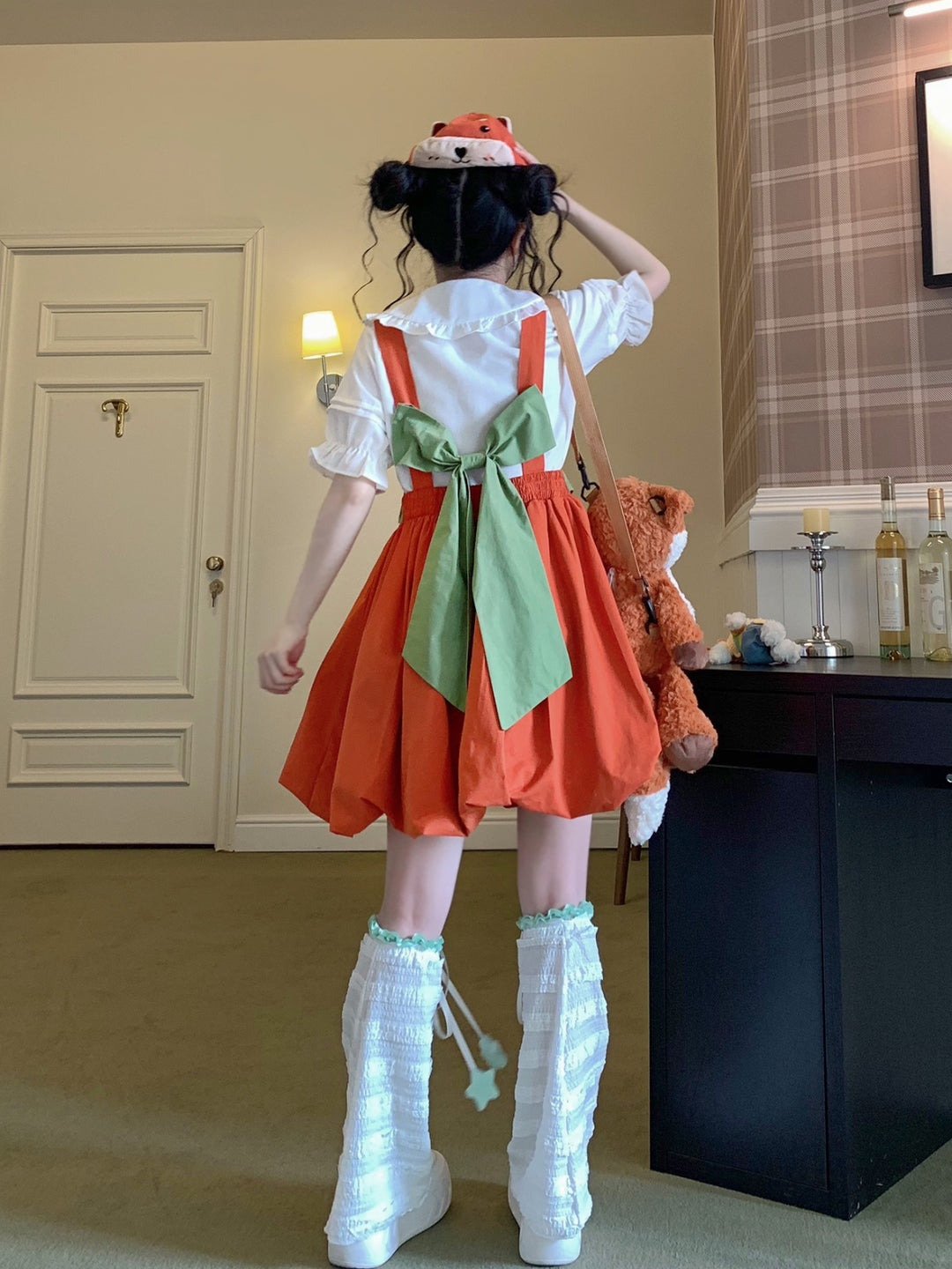 Fox Rose Cotton Overall Dress-Dresses-ntbhshop