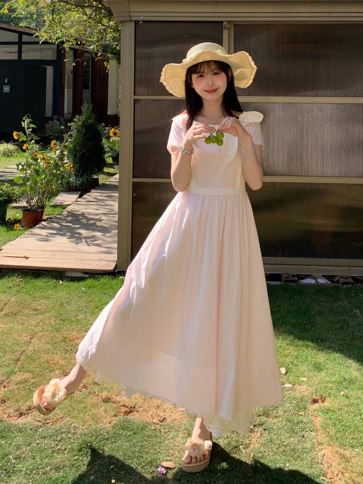 Vanilla Ribbon Stripe Dresses-Dresses-ntbhshop