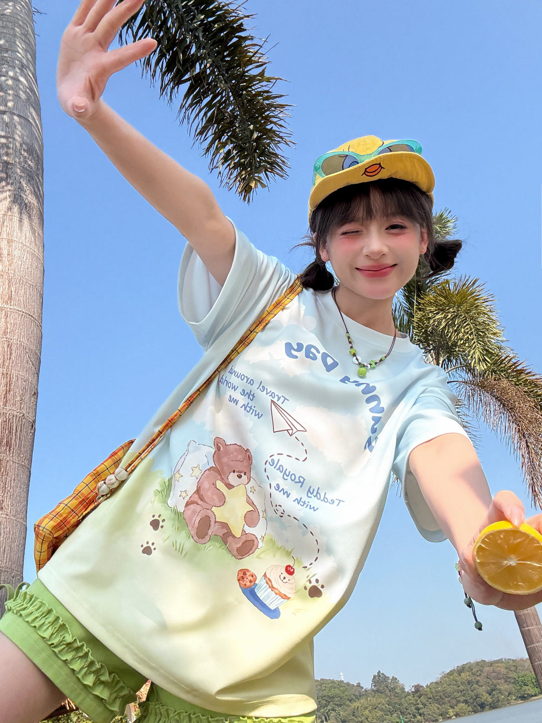 Sunny Day Bear Tee-Tops-ntbhshop