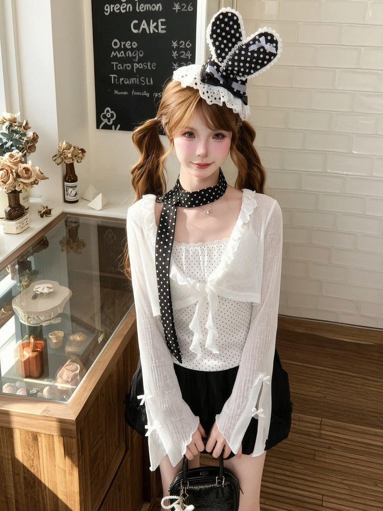Polka Lace Cotton Cami-Tops-ntbhshop