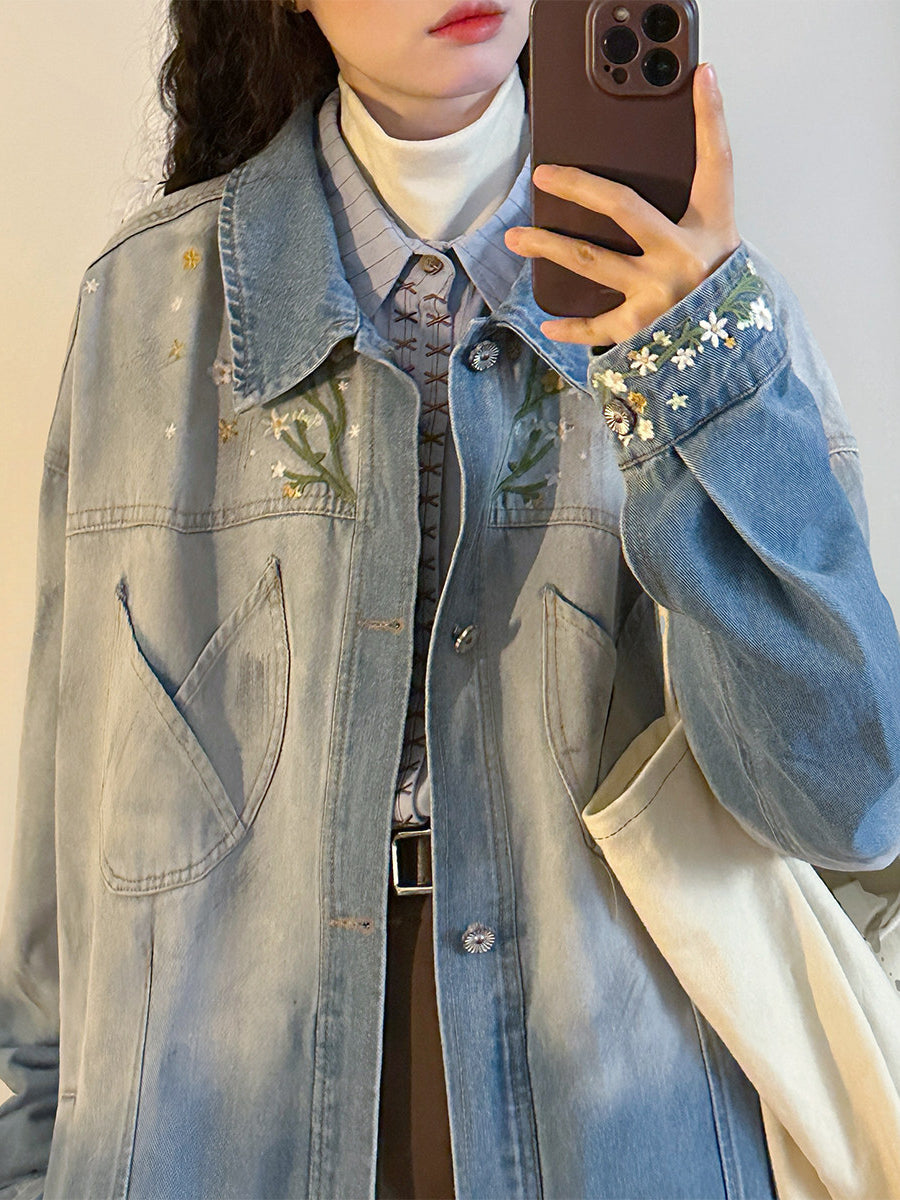 Bloom Dust Denim Jacket-Outerwear-ntbhshop