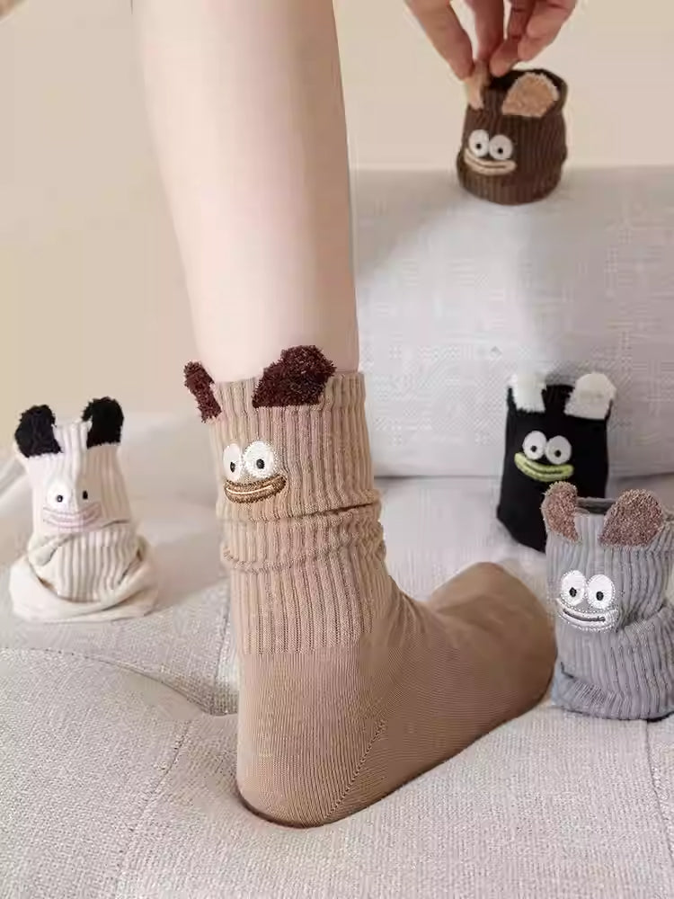 Big Eyes Ribbed Crew Socks-ntbhshop
