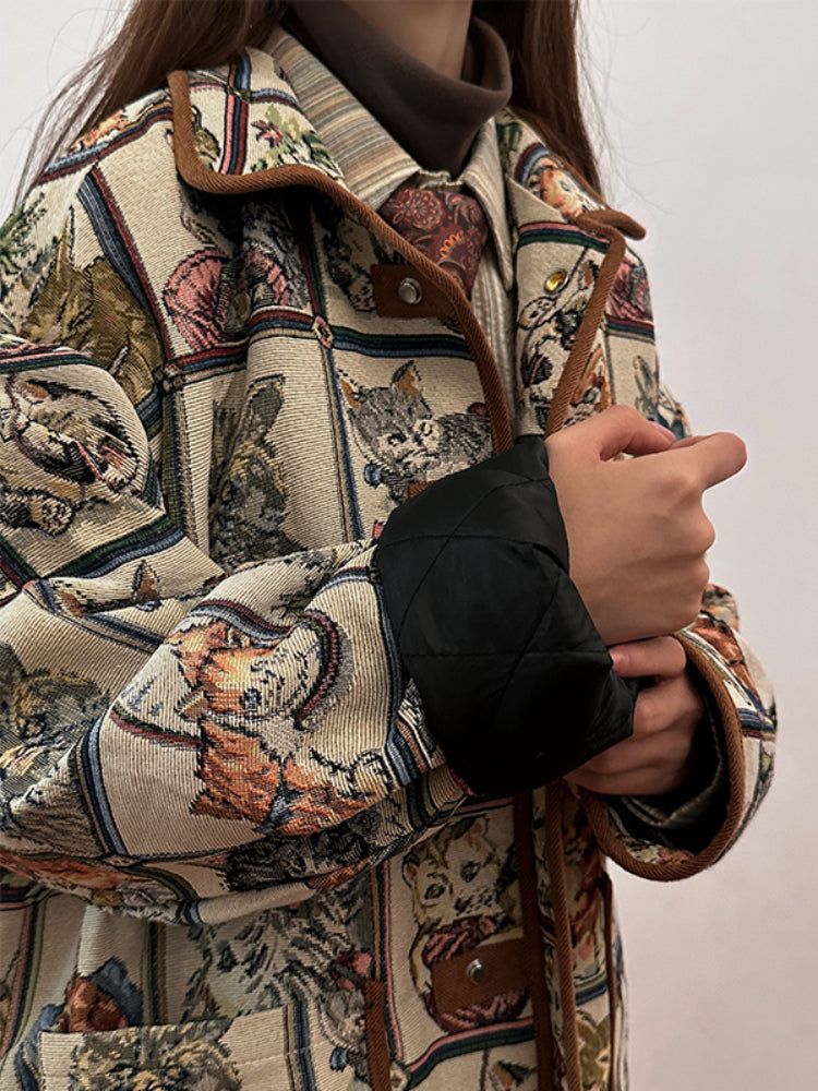 Cat Parade Retro Jacquard Jackets - ntbhshop