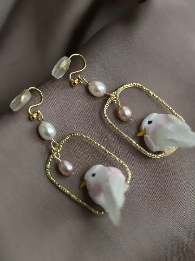 Tiny Tweet Bird Earrings & Clips-ntbhshop