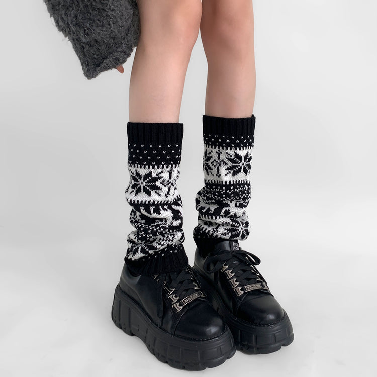 Snowflake Nordic Knit Leg Warmers-ntbhshop
