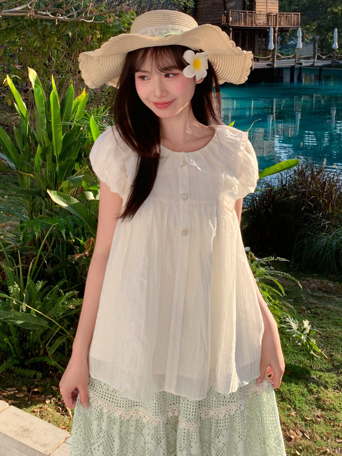 Soft Doll Collar Blouses-Tops-ntbhshop